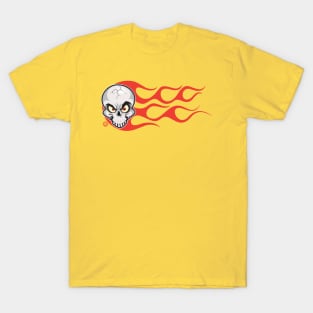 Flaming Side Skull T-Shirt